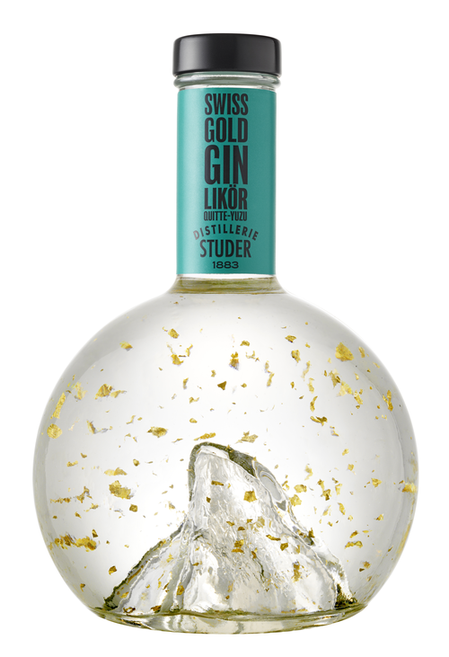 Gin Studer Gold Quitte Yuzu Likör mit Goldflitter