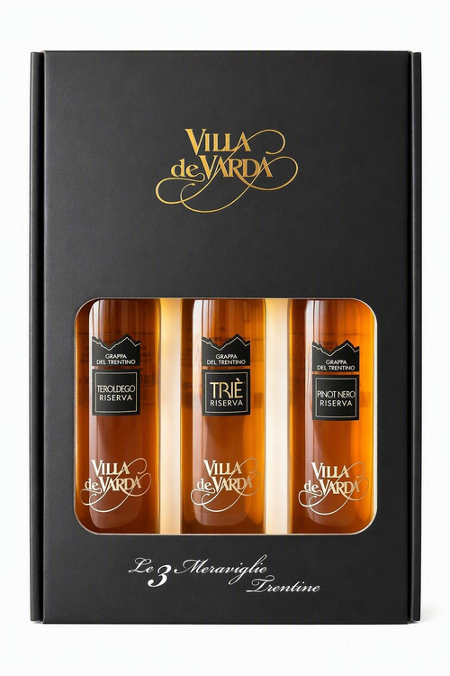 Grappa Set aus 1x3 Fl. Meraviglie Trentine Villa de Varda