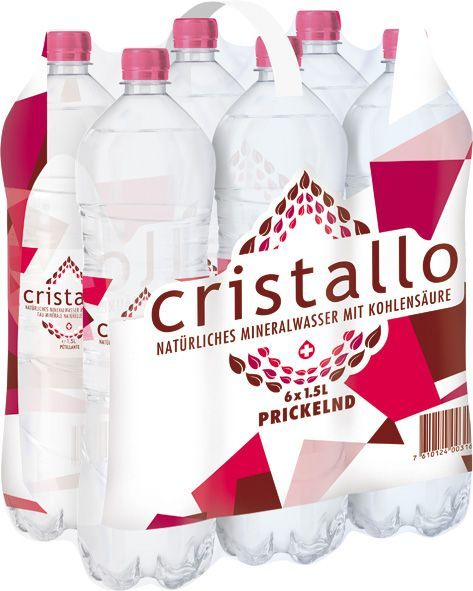 Cristallo rot mit Kohlensäure