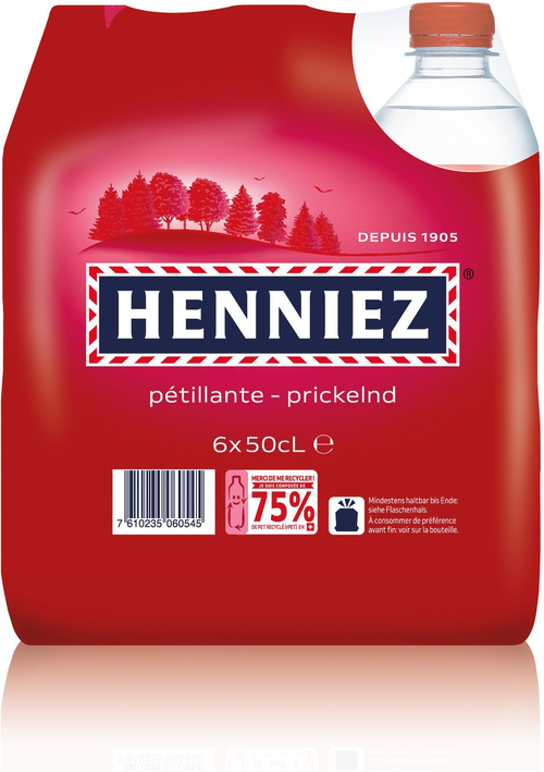 Henniez rot viel Kohlensäure