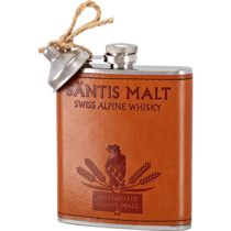 Whisky Säntis Malt Flachmann-Set Echt Leder